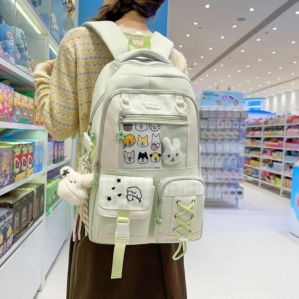 Schultasche Japanischer ins Stil Schultasche Mittelschule Mädchen Rucksack mit großem Fassungsvermögen Hoher Wert Transparente Schmerztasche Schüler Freizeitrucksack