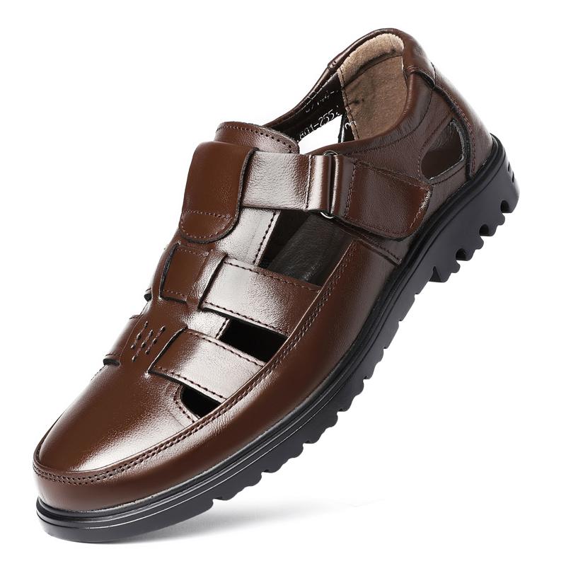 Fashion Retro Style Business Sandals Mens Summer Outdoor Casual Shoes Breathable Slippers Non-slip Roma Flats New Male Wading Aqua Shoes