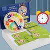 Wooden Clock Time Recognition Puzzle for Kids: Early Education and Math Teaching Aid