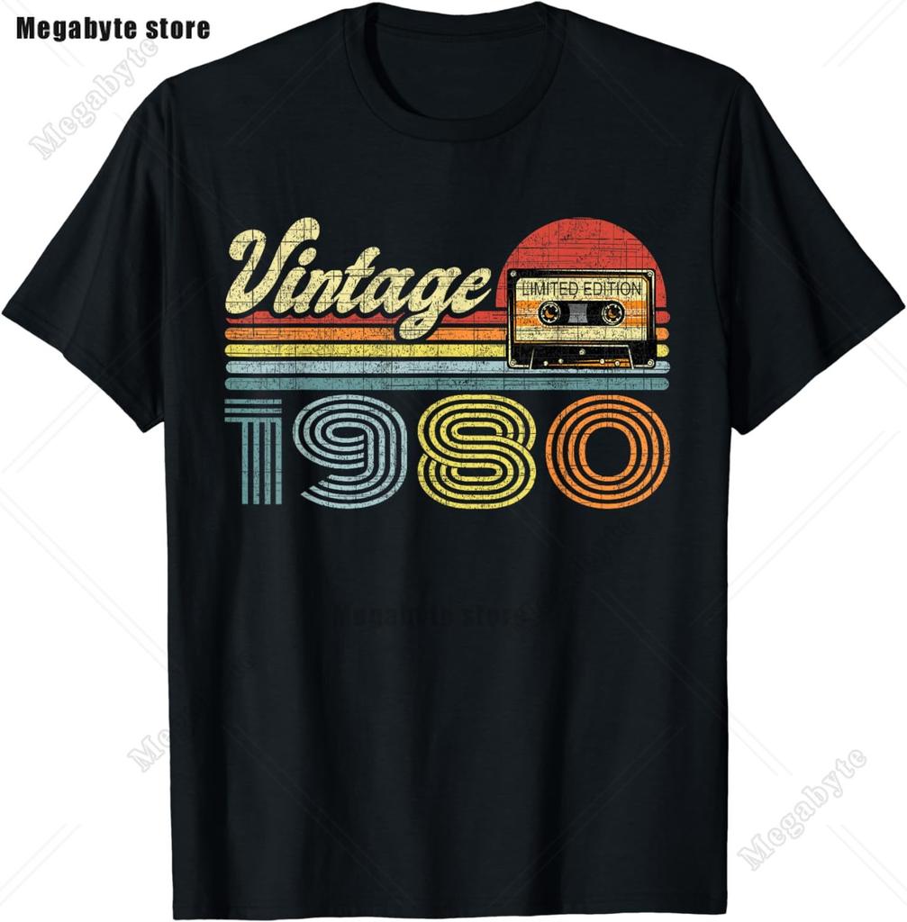 Unisexs Vintage 43th Birthday Gift T Shirts Awesome Since May 1980 Born in May 1980 TShirt Funny Birthday Greeting Party Tops