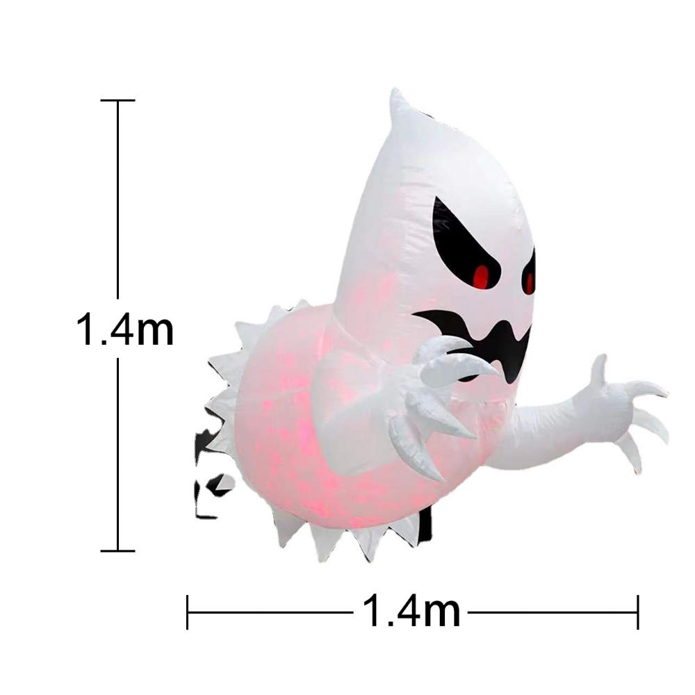 Halloween Aufblasbarer Horror Sensenmann Gruseliger Geist mit Lichtern für Party Outdoor Garten Hof Rasen Aufblasbare Hofdekorationen Requisiten