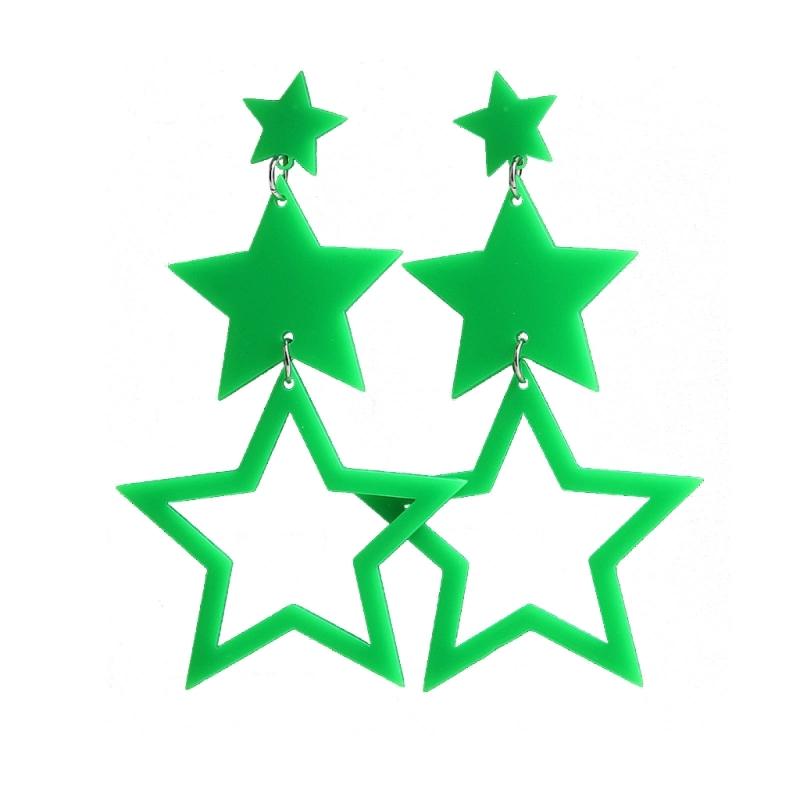 Star Earrings for Women Neon Color Hollow Star Dangle Earrings Sparkle-Star Drop Earrings Jewelry Gift Valentines Day