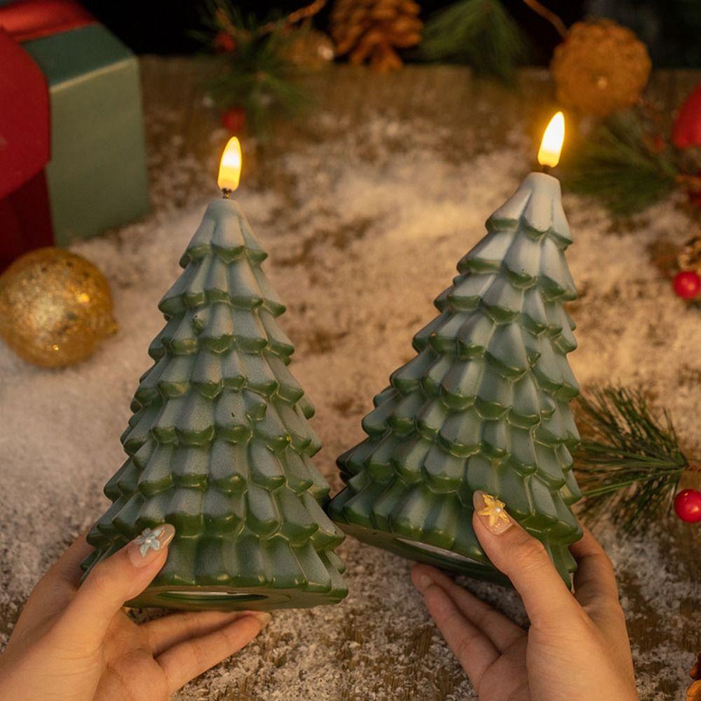 Christmas Tree Shaped Christmas Tree Night Light PVC Christmas Tree Ornament  Bedroom Light