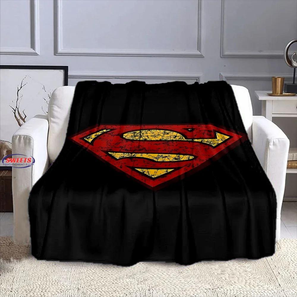 New Arrive Classic Superman Logo Blanket Sofa Bed Cover Four Season Soft Fluffy Quilt Blanket Flannel Throw Outdoor Leisure Nap