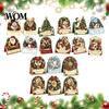 Faux Pearl Art Christmas Card Kit DIY Kit, 3D Pop-Up Snowman Santa Elk Wreath Card, Handmade Xmas for Family And Friends Handicraft Supplies