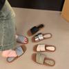 Internet celebrity flat-bottomed French cool slippers women's shoes wear 2025 new summer retro beach seaside Roman sandals
