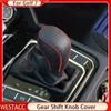 Leather Car Gear Shift Collars Gear Shift Knob Cover for VW Jetta MK6 MK5 Golf 7 MK7 Bora Tiguan Polo 2014 - 2017