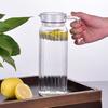 2Pcs Fridge Glass Water Jug with Lid Food Grade Spill-Free Spout Design Transparent