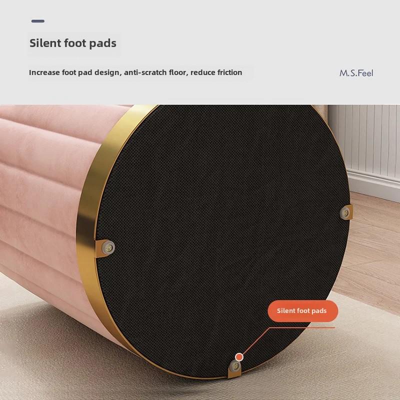 Luxury Vanity Makeup Stool Round Dressing Chair with Storage Upholstered Bench for Bedroom Modern Side Stool Furniture