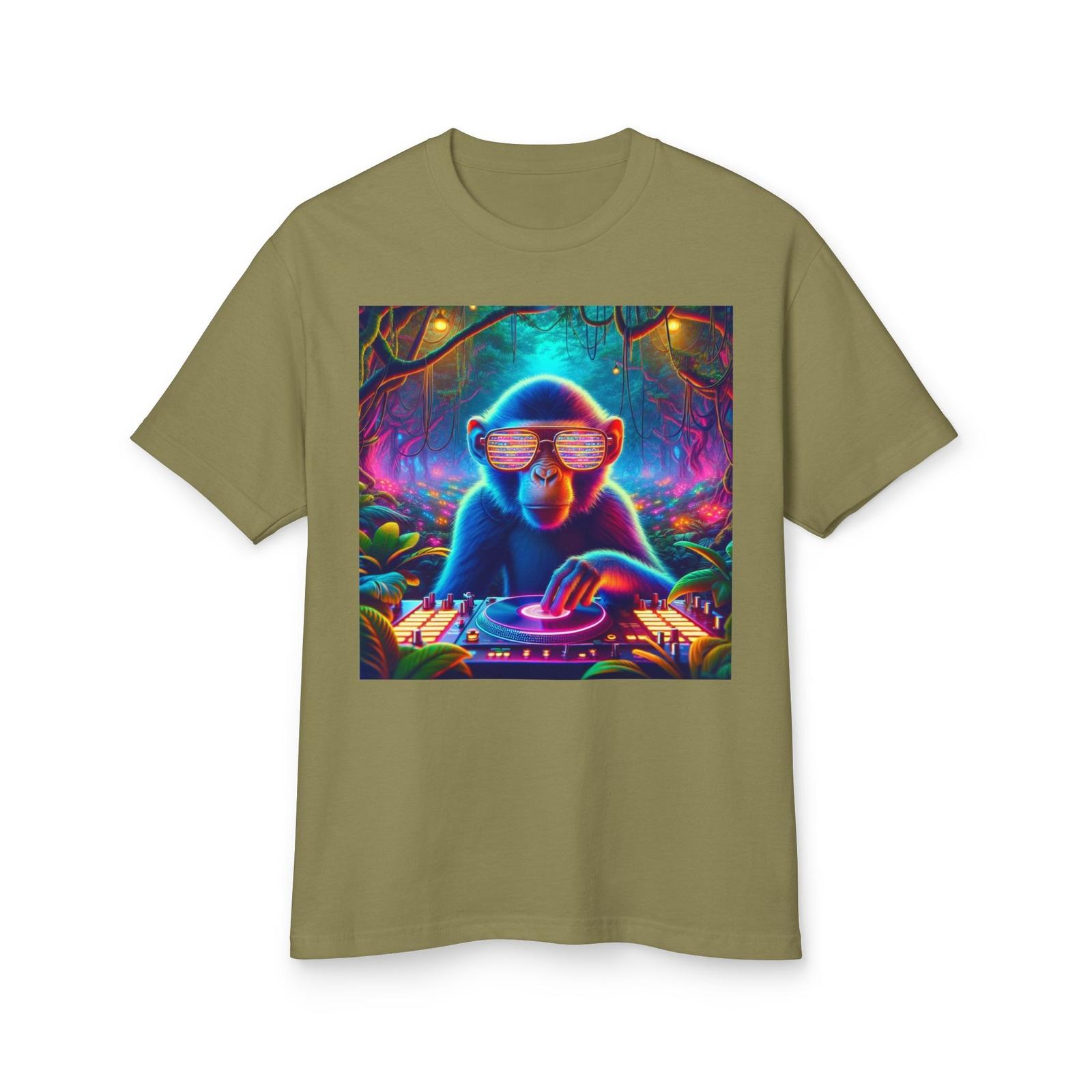 Vibrant Retro Monkey DJ Tee, Cool T-Shirt, Party Shirt, Gift for Music Lovers, S разноцветный