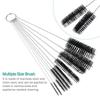 10pcs/set  Multifunctional Portable Stainless Steel Household Bottle Brushes Cleaner Glass Washing Tube Cleaning Brush Set