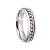 Stainless Steel Rotatable Chain Couple Ring Anxiety Multifunctional  Fashion 6mm Fidget Spinner Rings Power Sense Gifts