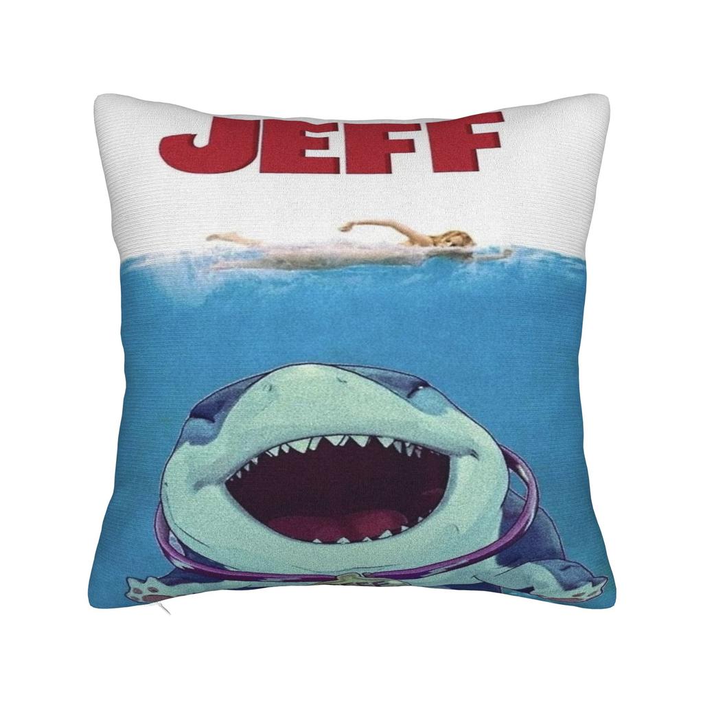 Jeff Žralok z pevniny Povlak na polštář Měkká látka Potah na polštář Dárek Povlak na polštář Domácí Čtvercový 18"