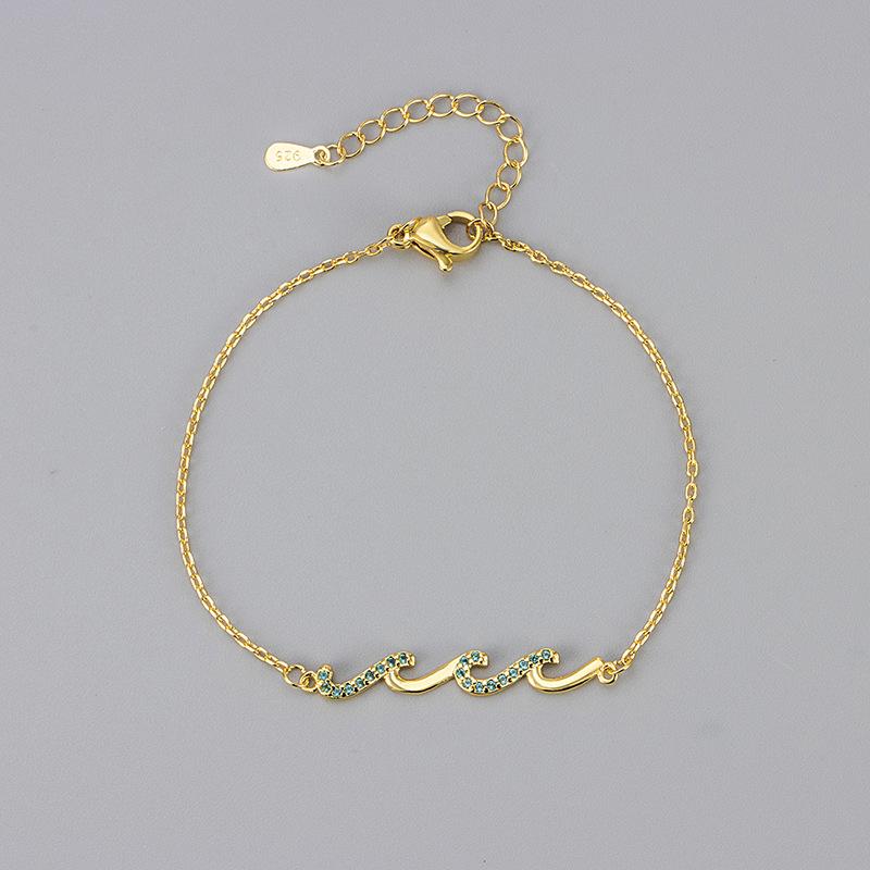Luxury Rhinestone Wave Bracelet For Women Fashionable Versatile Elegant Chain Bangle High End Jewelry Accessory