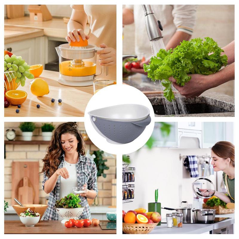 Fruit Strainer Bowl Fruit Washing Bowl Rotating Kitchen Colander With Bowl Fruit Strainer Bowl With Handle Multifunctional