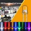 F3/3MM Round Head LED Lamp Beads: White, Red, Green, Blue, Yellow, Orange, Pink, Purple Options (With/Without Edge)