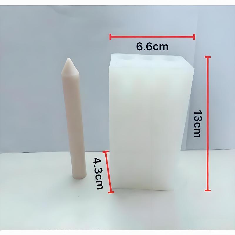 1pc Cylindrical Pillar Candle Silicone Mold DIY Handmade Craft Making Church Pointed Long Rod Ploe Candle Mold Home Decoration