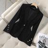 Fashion Women Blazer Ladies Red Khaki Black Long Sleeve Blazer Female Casual Business Jacket Autumn Velvet Suit Female Outerwear