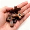 Handcrafted Wooden Cross Pocket Tokens with Heart Design for Comfort and Reflection Set of 10 Pieces for Daily Use