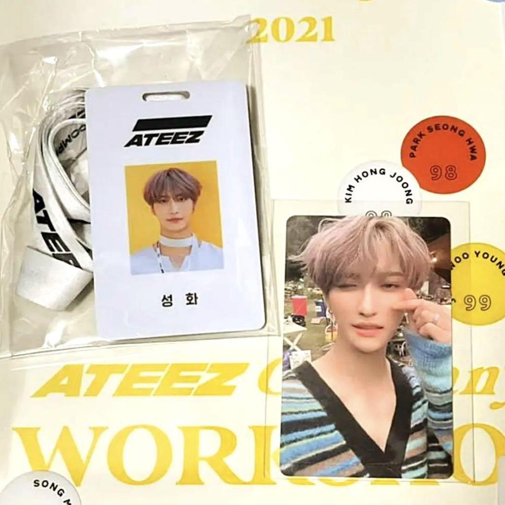 [USED] ATEEZ Seonghwa Sigri 2021 + Trading Card + Employee ID Card