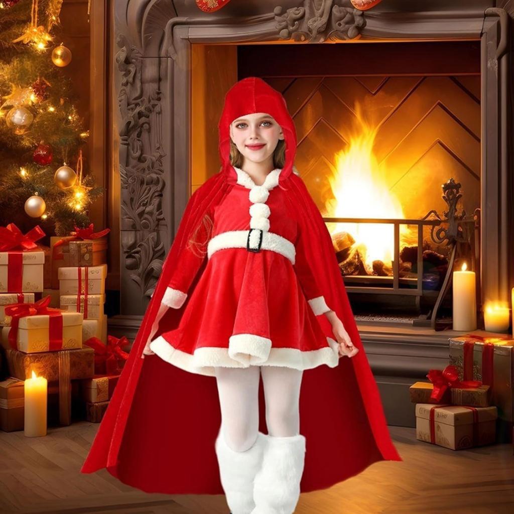 Durable Velvet Holiday Cape Christmas Concerts Church  Machine Washable Reusable Festive Attire