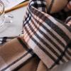 100% Australian wool pure plaid scarf women's winter color matching versatile thermal plaid scarf