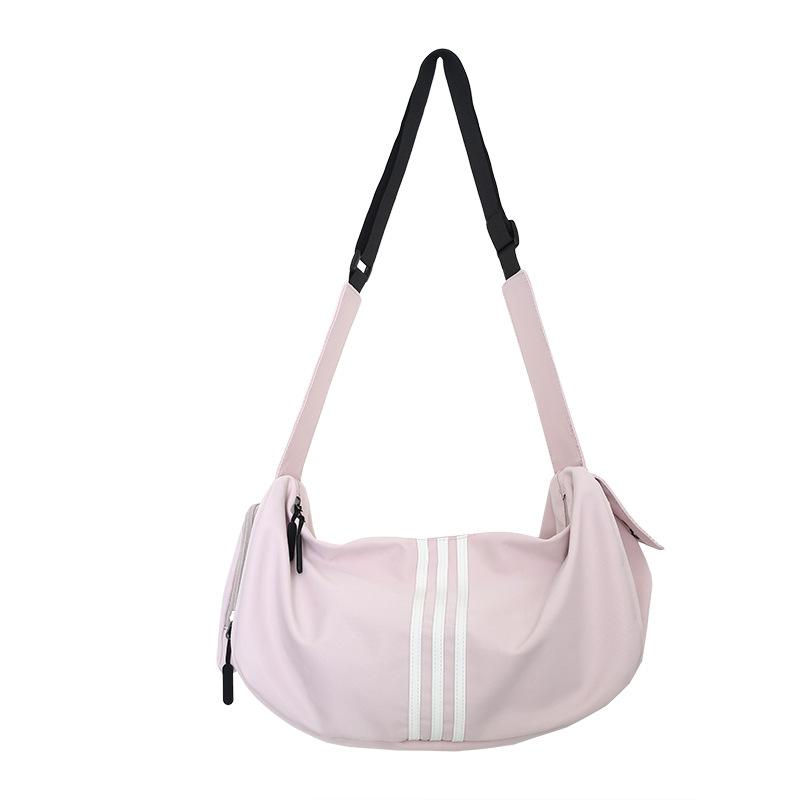 New Canvas Bag Wide Shoulder Strap Striped Bag Casual Versatile Crossbody Bag Excursion Bag