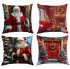 Husă de pernă nouă ghirlandă de Crăciun poliester imprimat decorațiune de sărbători husă pernă canapea living pernă dormitor