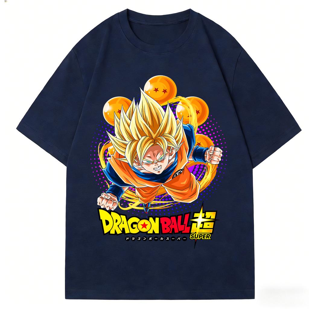 Dragon Ball Super Son Goku Super Saiyan TShirt Anime Graphic Print Pure Cotton Crew Neck Casual High Street Tops For Men Women