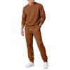 Men's Fall Winter Crewneck Sweatshirt and Sweatpants Set Color Athletic Tracksuit for Gym and Casual Wear