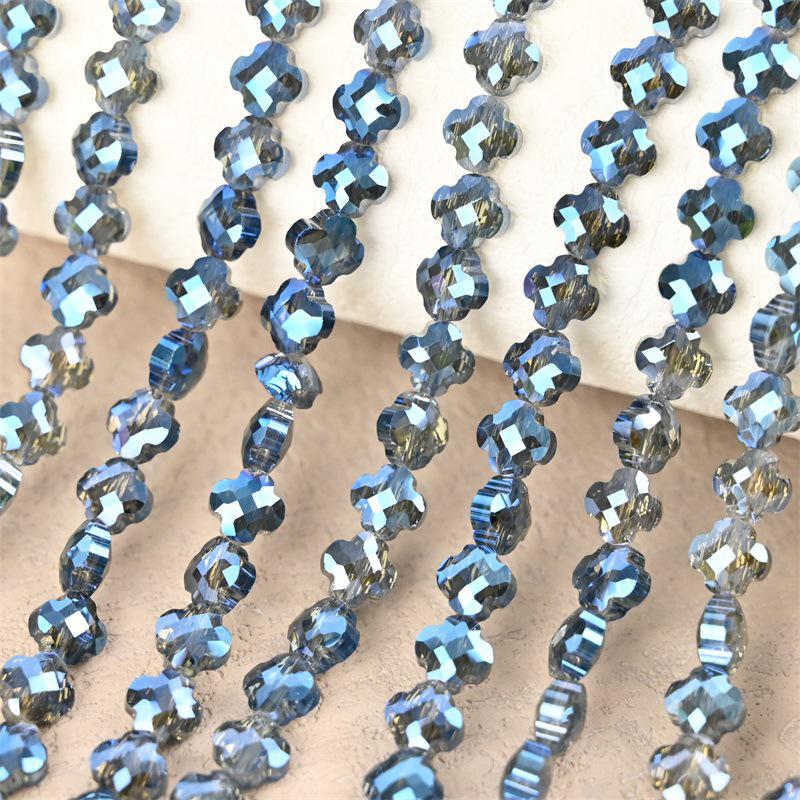 Electroplated Four-Leaf Clover Sherpa Beaded Jewelry Accessories for DIY Necklaces