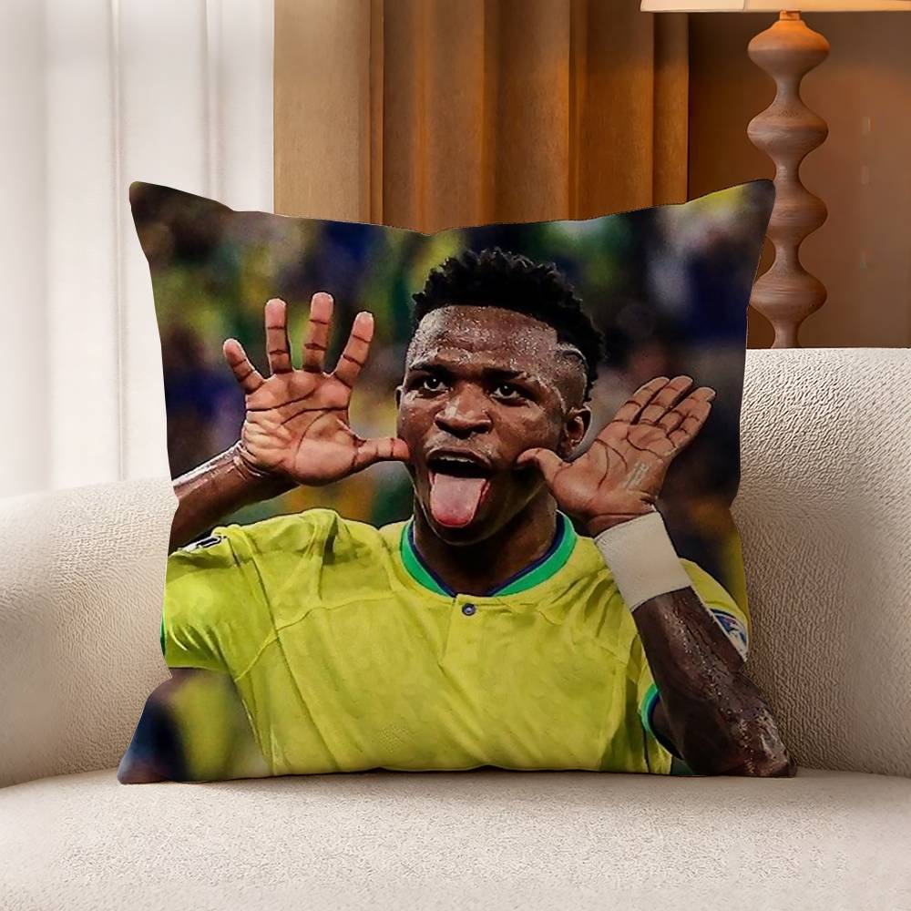 Brazil Vinicius VVini Jr Cotton Linen Square Pillow Covers Home Decor Gifts