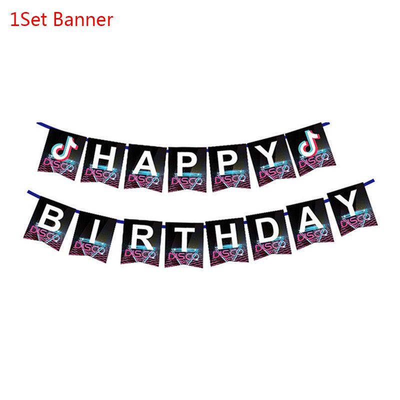 Colorful Tik Tok Birthday Party Supplies Set Featuring Fun Tableware Decor Plates Cups And Banner