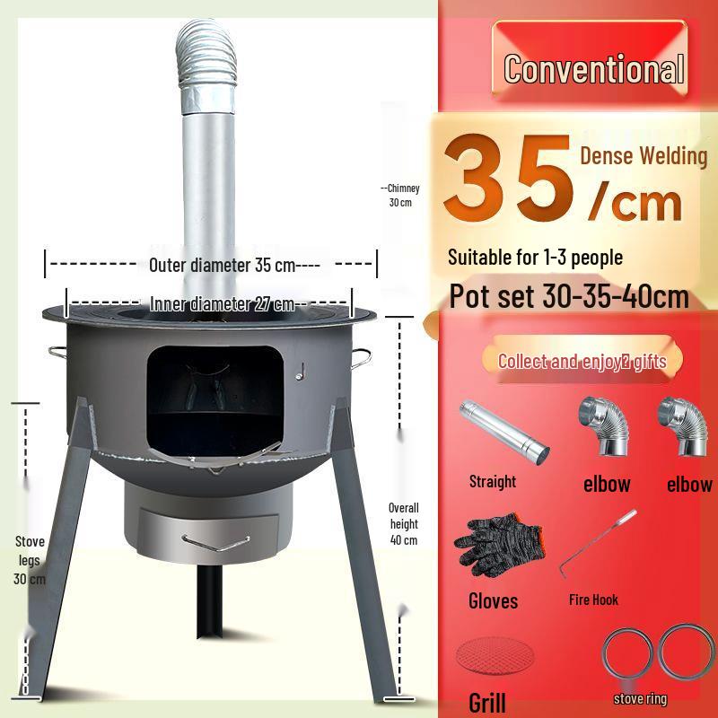

Большая деревенская дровяная печь 2023 года - Утолщенная нагревательная плита для домашнего использования