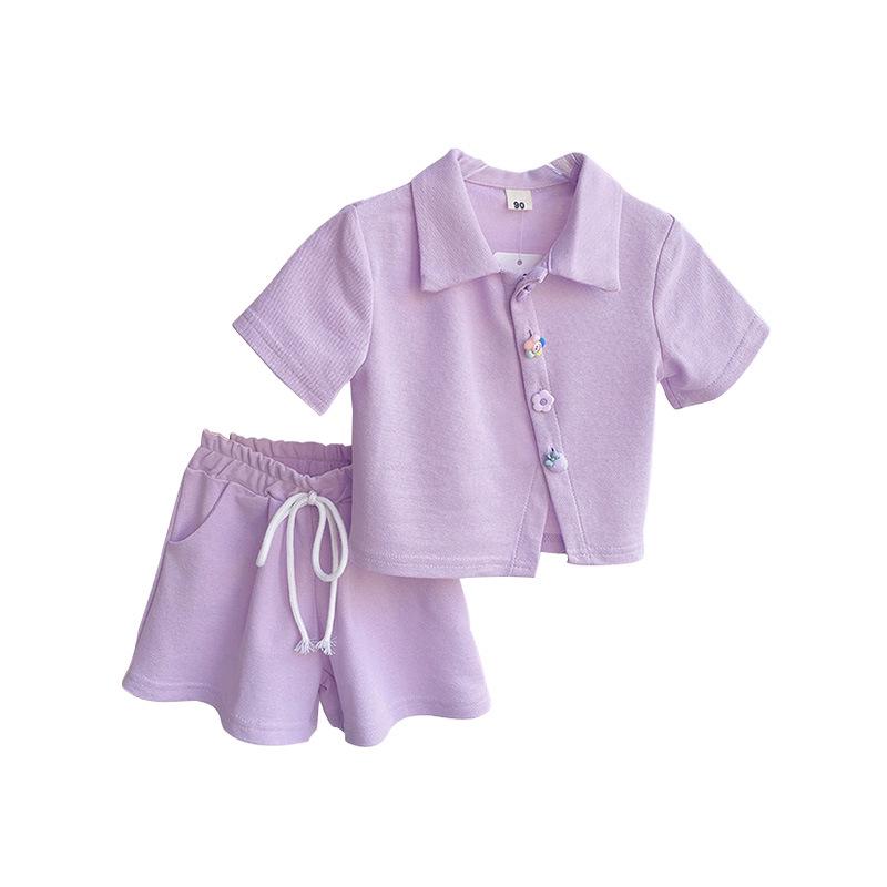 Fishy Fun Summer Wear: Baby Girl Short Sleeve Top + Shorts Set RX1107