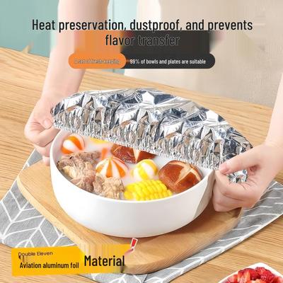 High Temp Resistant Aluminum Foil Cling Film for Food Insulation & Freshness, Thickened Universal Sleeve