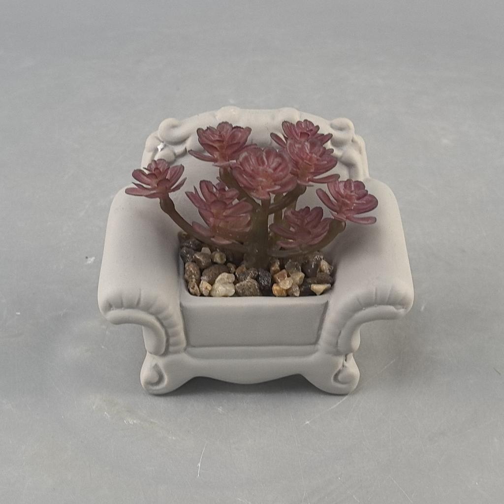 אדנית קרמיקה מיני בצורת ספה יצירתית, קישוט לבית, קישוט כניסה בעבודת יד קרמית