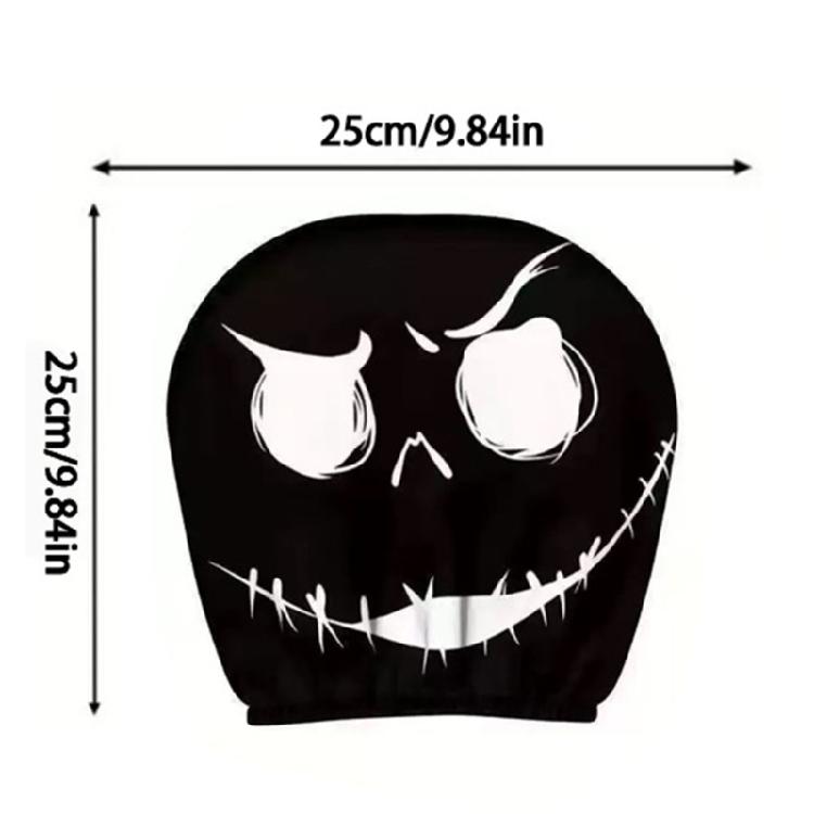 Halloween Inspired Car Headrest Protectors Soft Materials Universal Design Humorous Spooky Prints For Auto Interior 2pcs