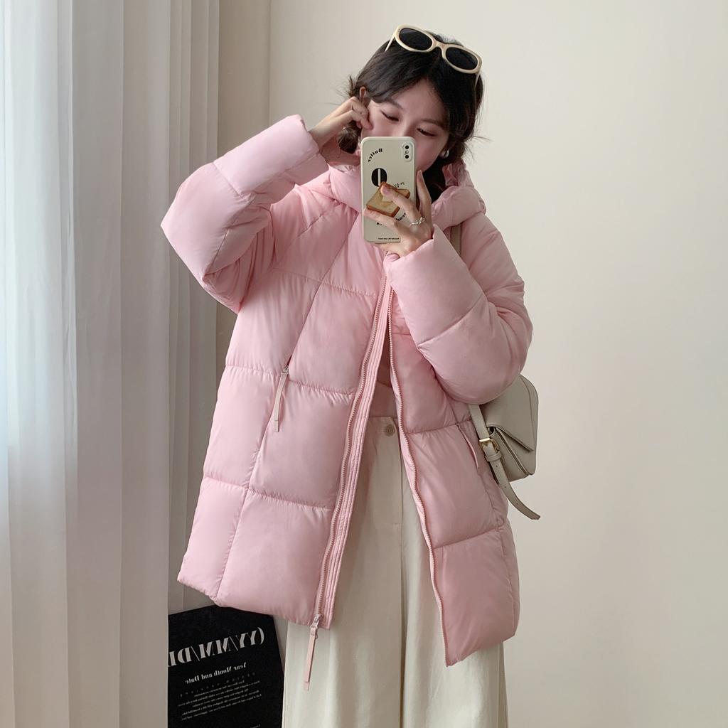 Puff-feel Soft Bread Coat Winter New Korean Style Loose Hooded Cotton Coat Women's Mid-length Cotton Coat Women's Jacket