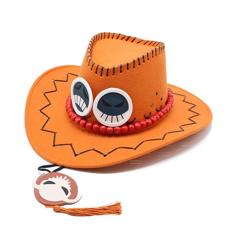 One Piece Fire Fist Aston Western Cowboy Hat Stage Performance Props Casual Sun Hat Beach Hat Men