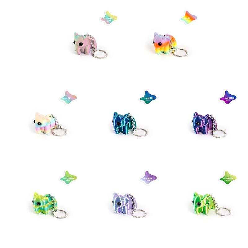 Cute 3D Printing Elephant Keychain Creative Multi-Joint Movable Simulation Animal Bag Charm Accessories  Keychains Gift
