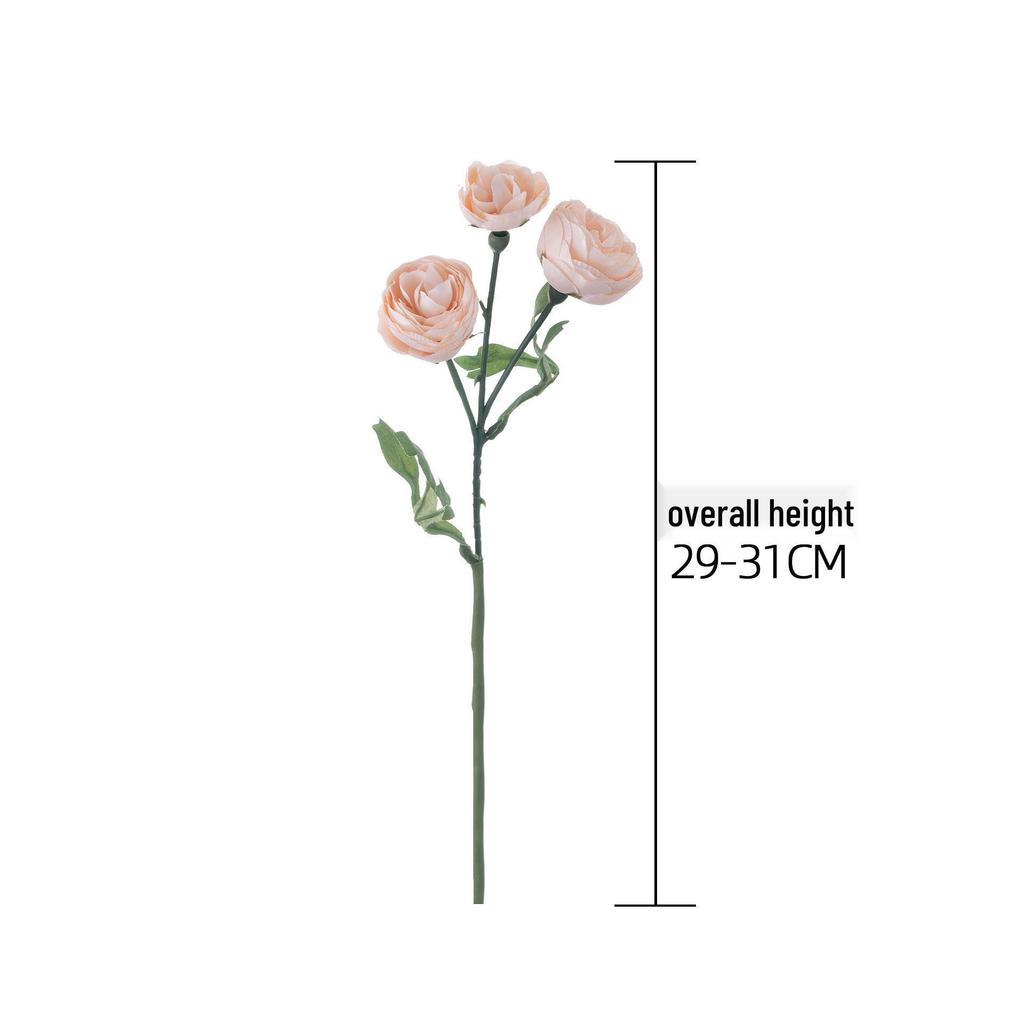 Honey Girl Three-Headed Ranunculus Artificial Flower for Home Decoration & Weddings