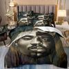 3D-Druck-Bettwäsche-Set mit Rapper 2Pac und Tupac (Doppel-, Einzel- und Kingsize-Bettbezug, Bettdecke, Kissenbezug) für Jungen, Mädchen und Erwachsene