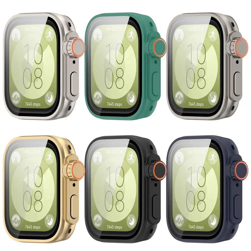 PC Case+Glass For Huawei Watch Fit 3 Smartwatch Change to Ultra Screen Protector For Huawei Fit 3 Upgrade to Ultra2 Accessories