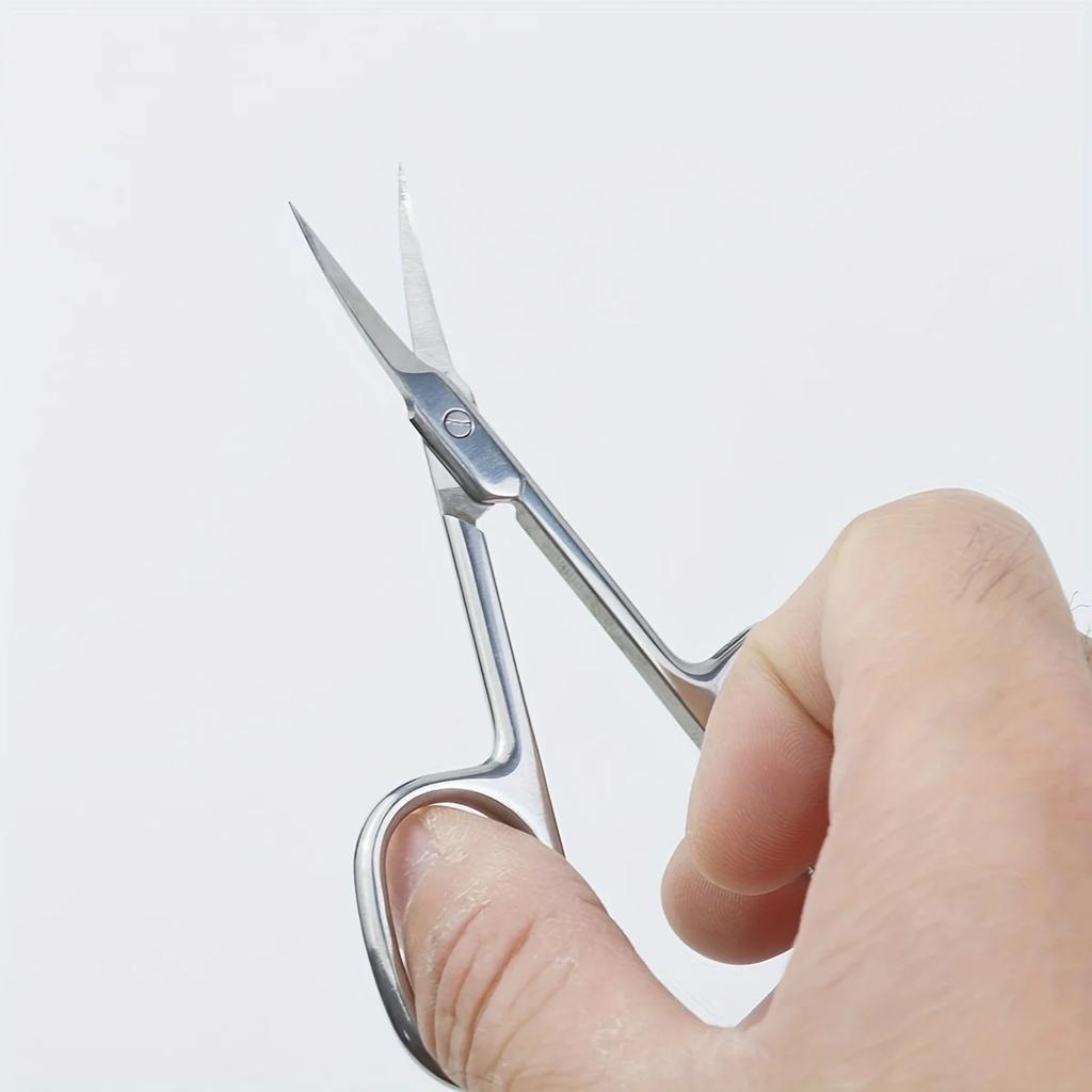 Professional Stainless Steel Cuticle Scissors & Beauty Scissors Nail Cuticle Trimmer Cuticle Cutter1pc Pointed Curved Blade