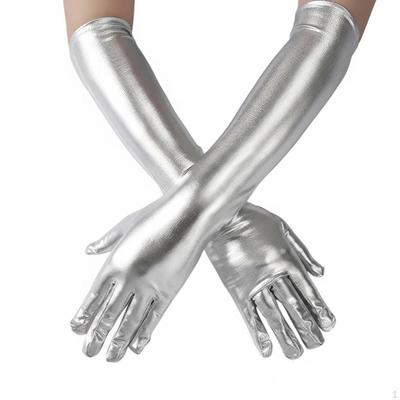 Sexy Lacklederhandschuhe, Langes glänzendes Party-Cosplay-Accessoire für Damen