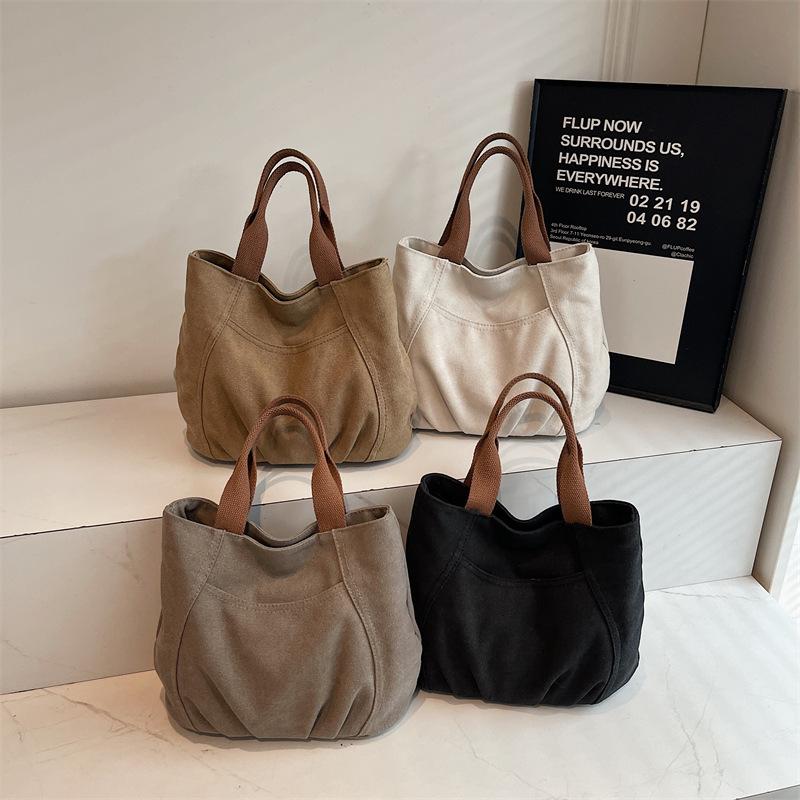 Handbag, Casual Bag, Women's Commuter Canvas Bag, Hand-held Bag, Small Square Bag