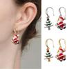 Festive Cartoon Santa Claus Stud Earrings Allergy Resistant Alloy Christmas Accessories For Kids Adults