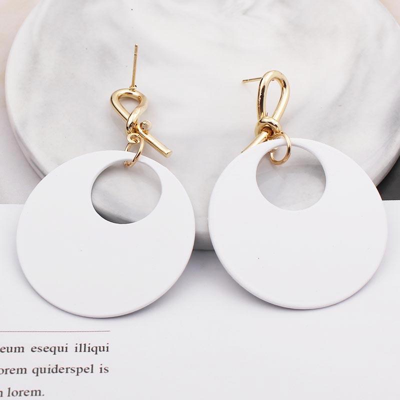 Big Statement Earrings Red Black White Gold Round Circle Oval Geometric Earrings for Women Punk Metal Earring Boho Jewelry 2020