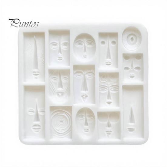 Multi Shape Mold for Creative Desserts Art Face Styling Baking Mold, Multi-grid Flexible Geometric Texture Tray, Chocolate Fondant Decorating
